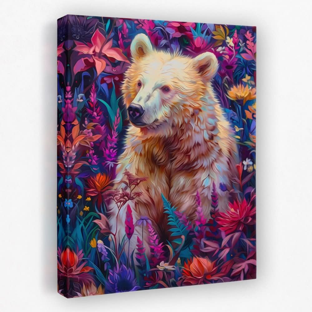 Garden Grizzly - Animals Canvas Wall Art