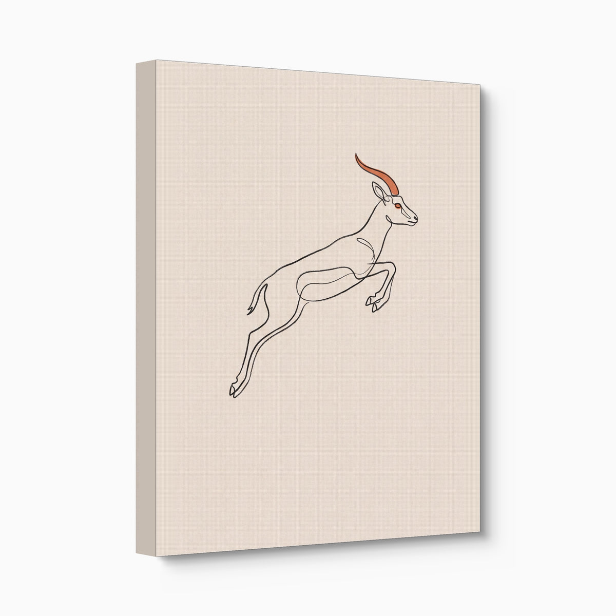 Gazelle Leaping Outline — gazelle leaping outline angled flush print