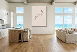 Gazelle Leaping Outline — gazelle leaping outline living room with ocean view 2 1port flush print
