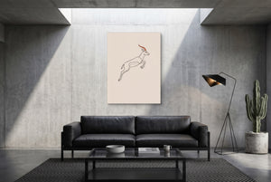 Gazelle Leaping Outline — gazelle leaping outline modern minimalist living room 1port flush print