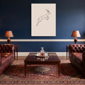 Gazelle Leaping Outline — gazelle leaping outline sq lounge wall 1port flush print