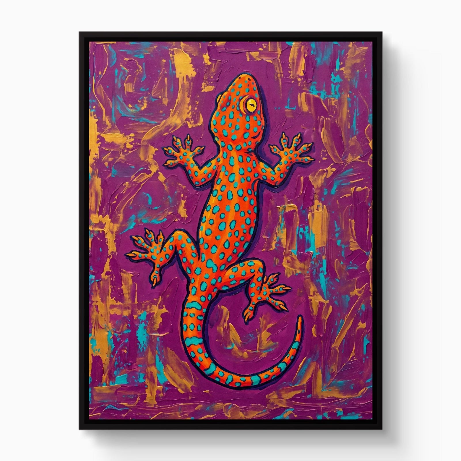 Gecko on Textured Hues - Luxury Wall Art