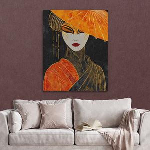 Geisha Dramatic Profile — Geisha Dramatic Profile Reading Couch Burgundy Walls copy 298