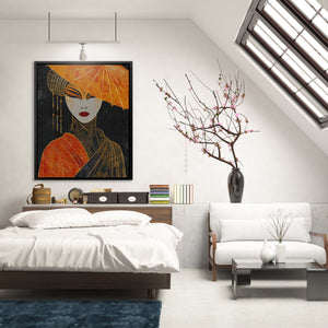 Geisha Dramatic Profile — Geisha Dramatic Profile Lighted Room 154