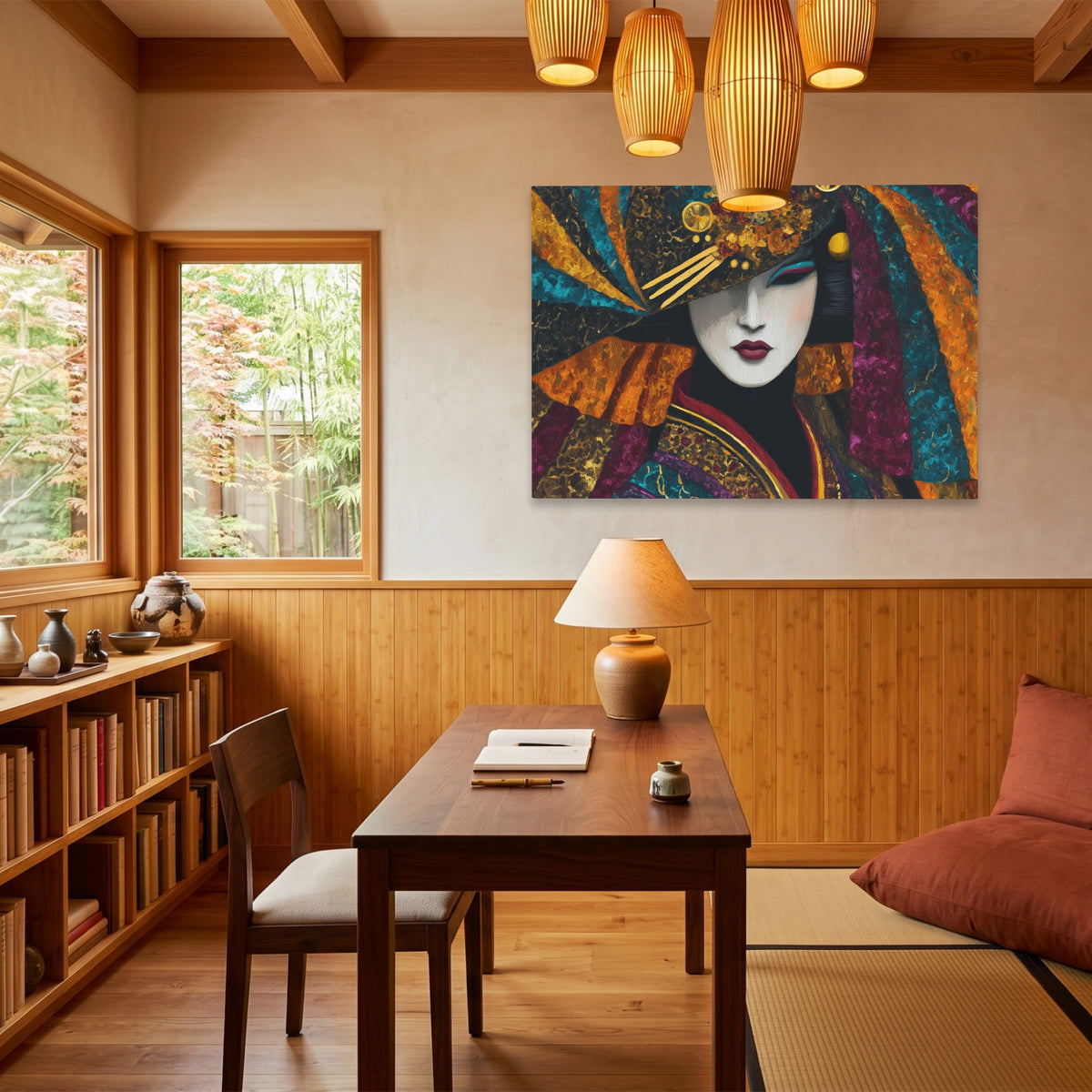 Geisha Golden Masquerade — Geisha Golden Masquerade Wood Minimalist Room Land 251