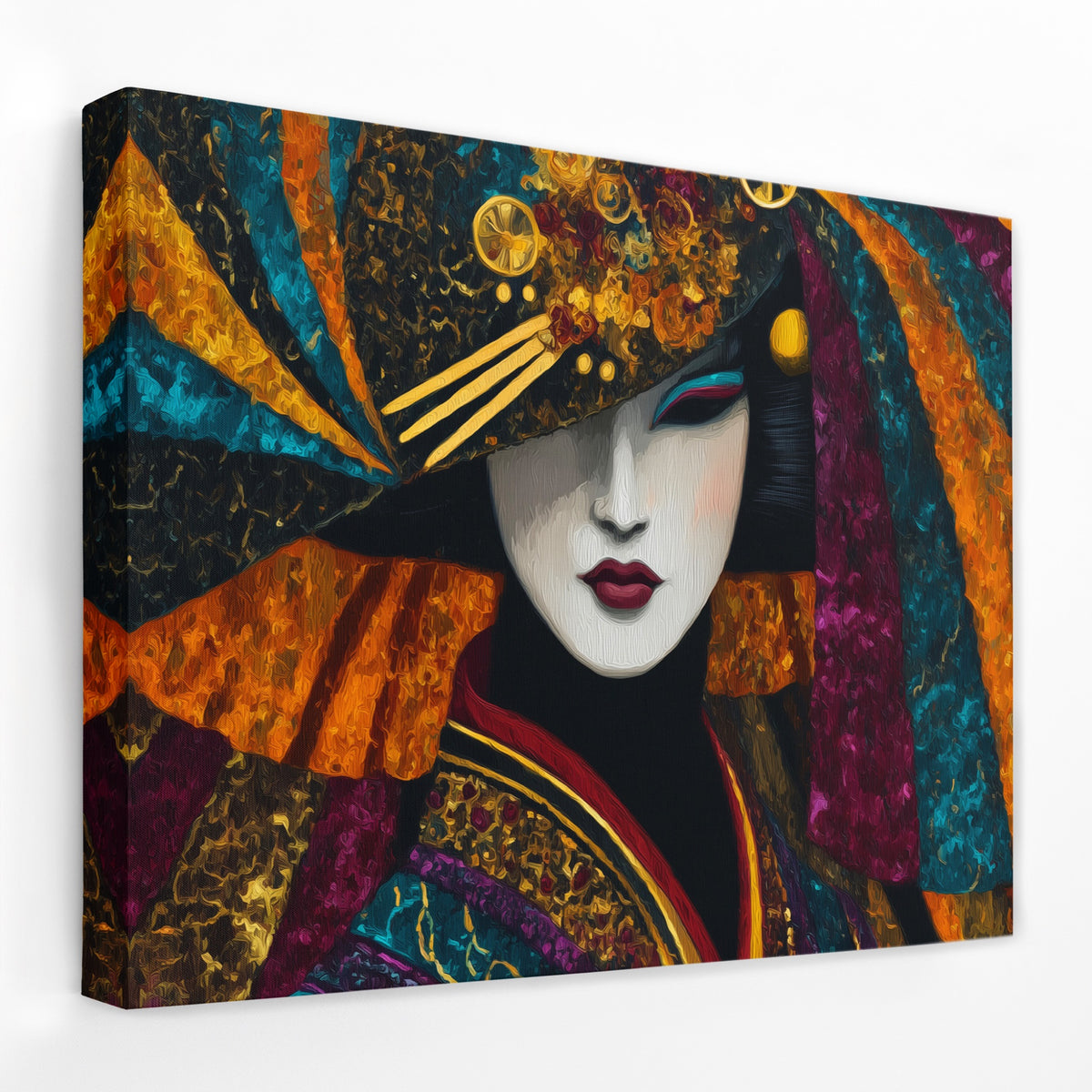 Geisha Golden Masquerade — Geisha Golden Masquerade Landscape   Side View   Mirror Wrap 143