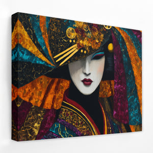 Geisha Golden Masquerade — Geisha Golden Masquerade Landscape   Side View   Mirror Wrap 143