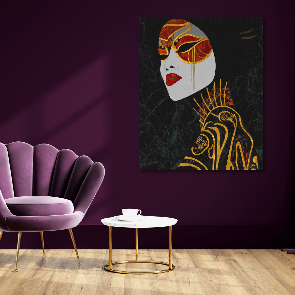 Geisha Golden Parasol — Geisha Golden Parasol purple room 119
