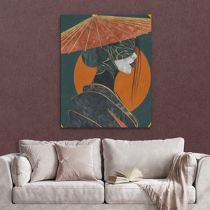 Geisha Parasol Profile — Geisha Parasol Profile Reading Couch Burgundy Walls copy 300