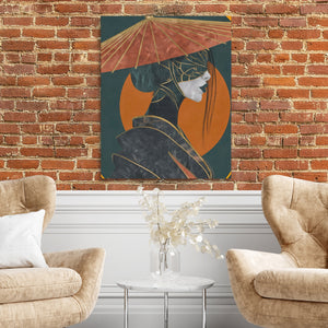 Geisha Parasol Profile — Geisha Parasol Profile Two Chairs and Brick Wall 324