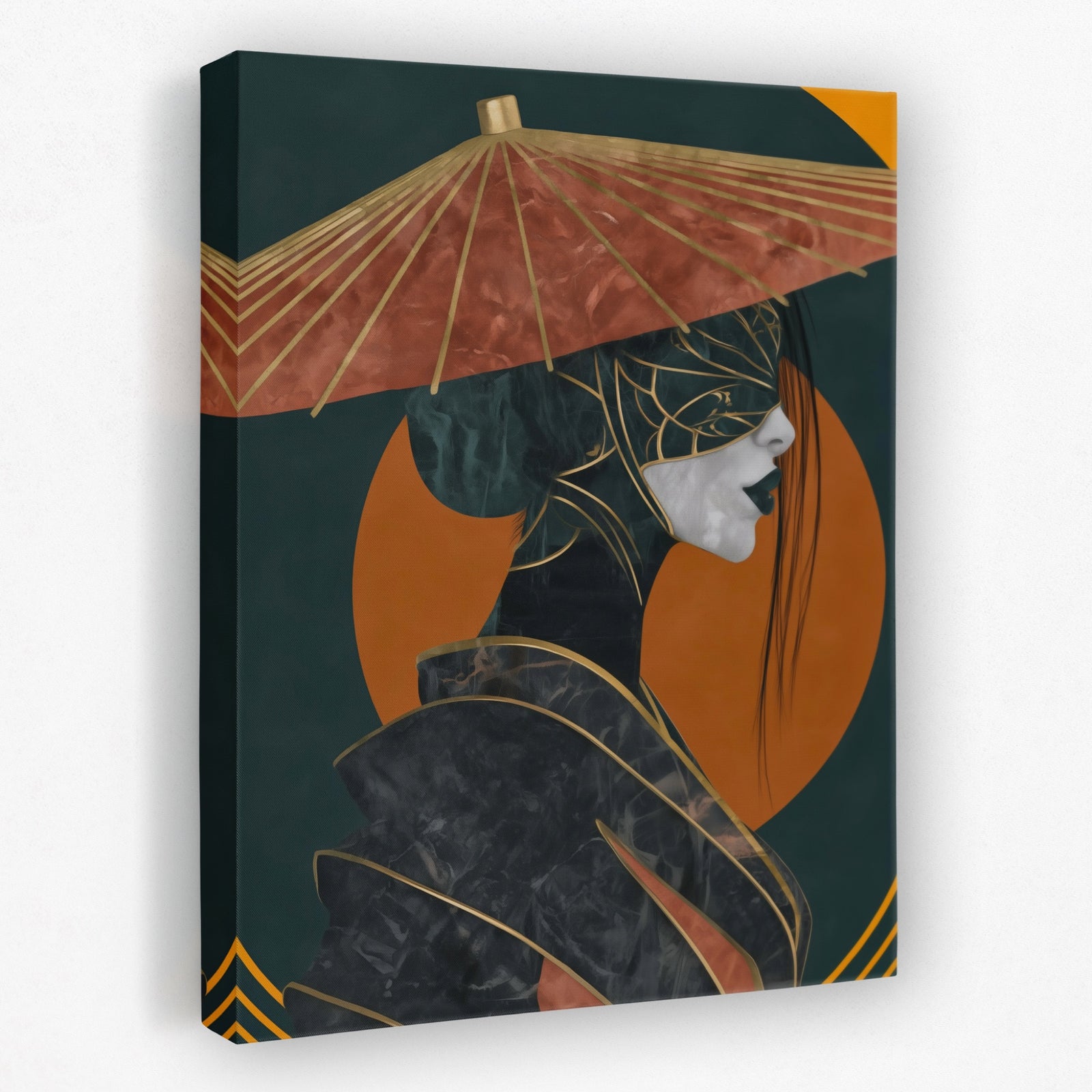 Geisha Parasol Profile — Geisha Parasol Profile Portrait   Side View   Mirror 276