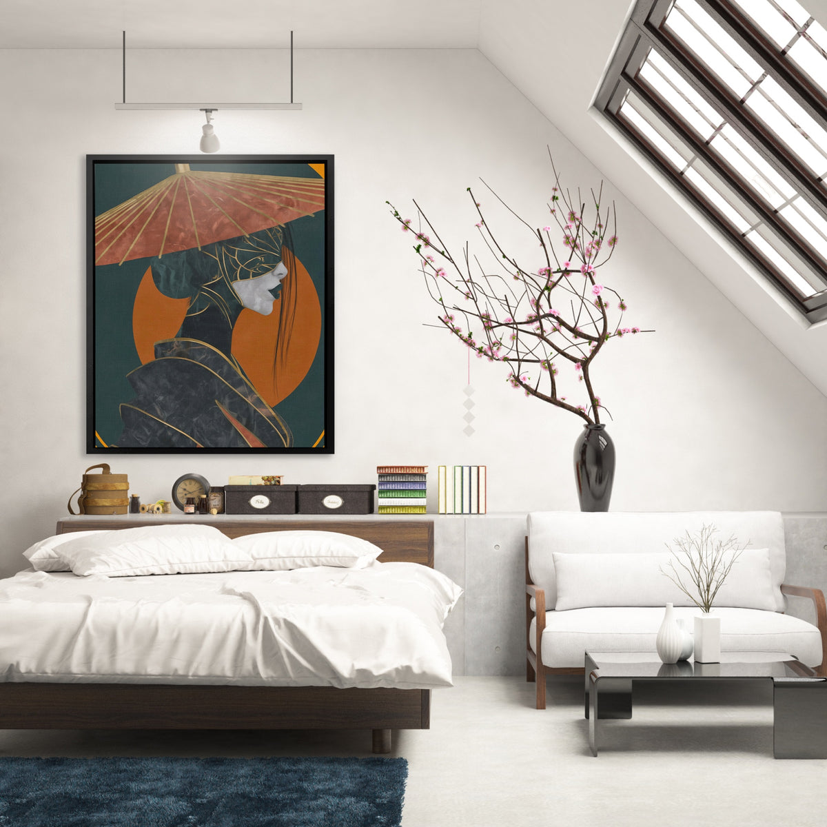 Geisha Parasol Profile — Geisha Parasol Profile Lighted Room 156