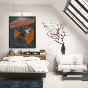 Geisha Parasol Profile — Geisha Parasol Profile Lighted Room 156
