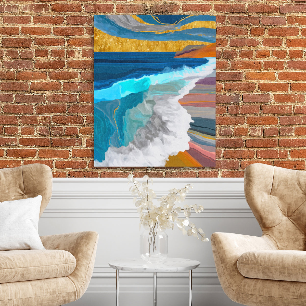 Gentle Shore Breaking — Gentle Shore Breaking Two Chairs and Brick Wall 325