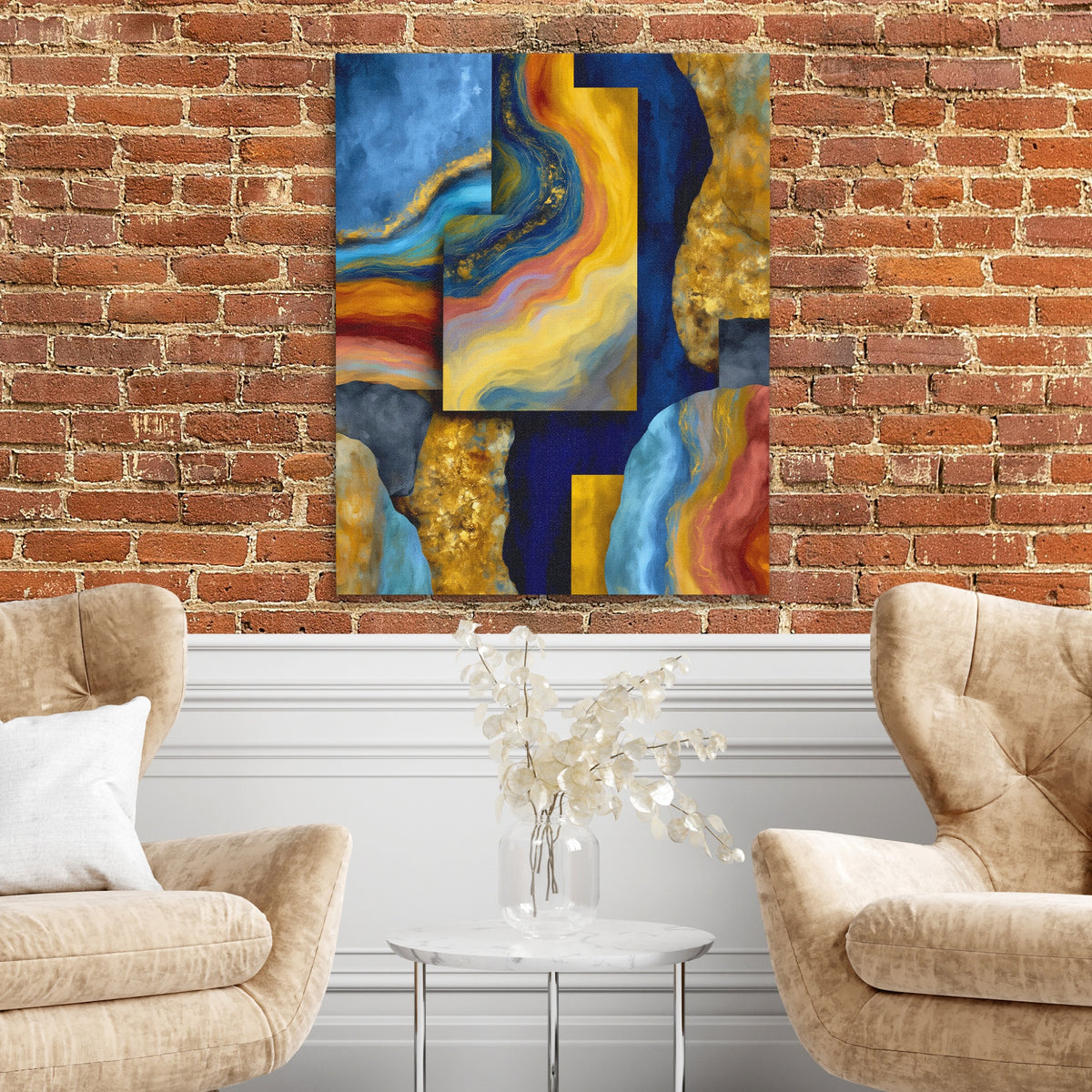 Geological Layers Unfinished — Geological Layers Unfinished Two Chairs and Brick Wall 326