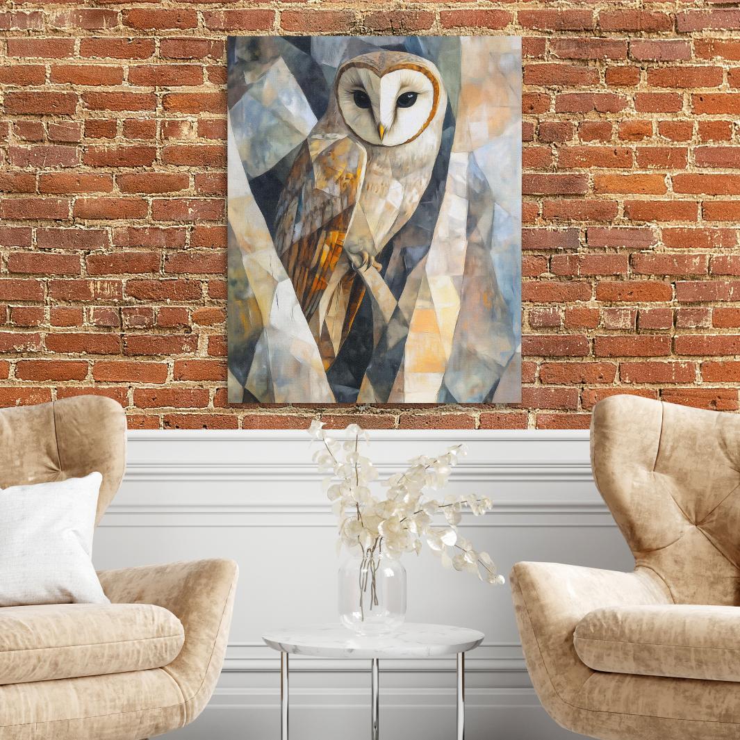 Geometric Barn Owl - Luxury Wall Art