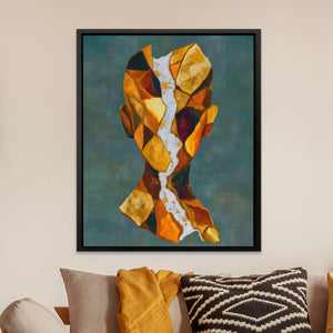 Geometric Facets Amber — Geometric Facets Amber Orange Room Zoom 231