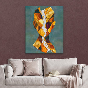 Geometric Facets Amber — Geometric Facets Amber Reading Couch Burgundy Walls copy 303