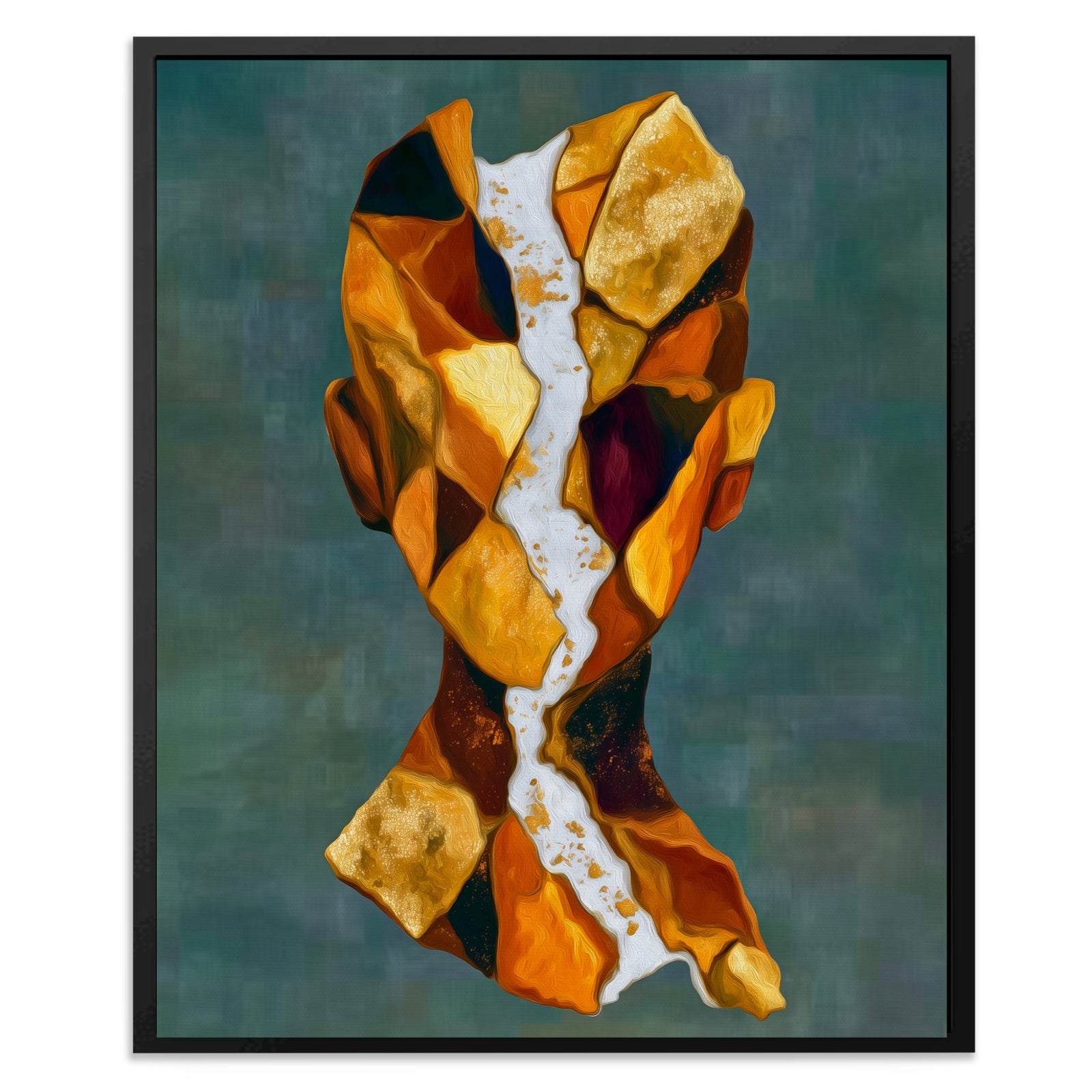 Geometric Facets Amber canvas wall art