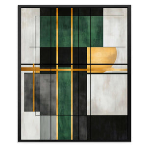 Geometric Gold and Green - Luxury Wall Art