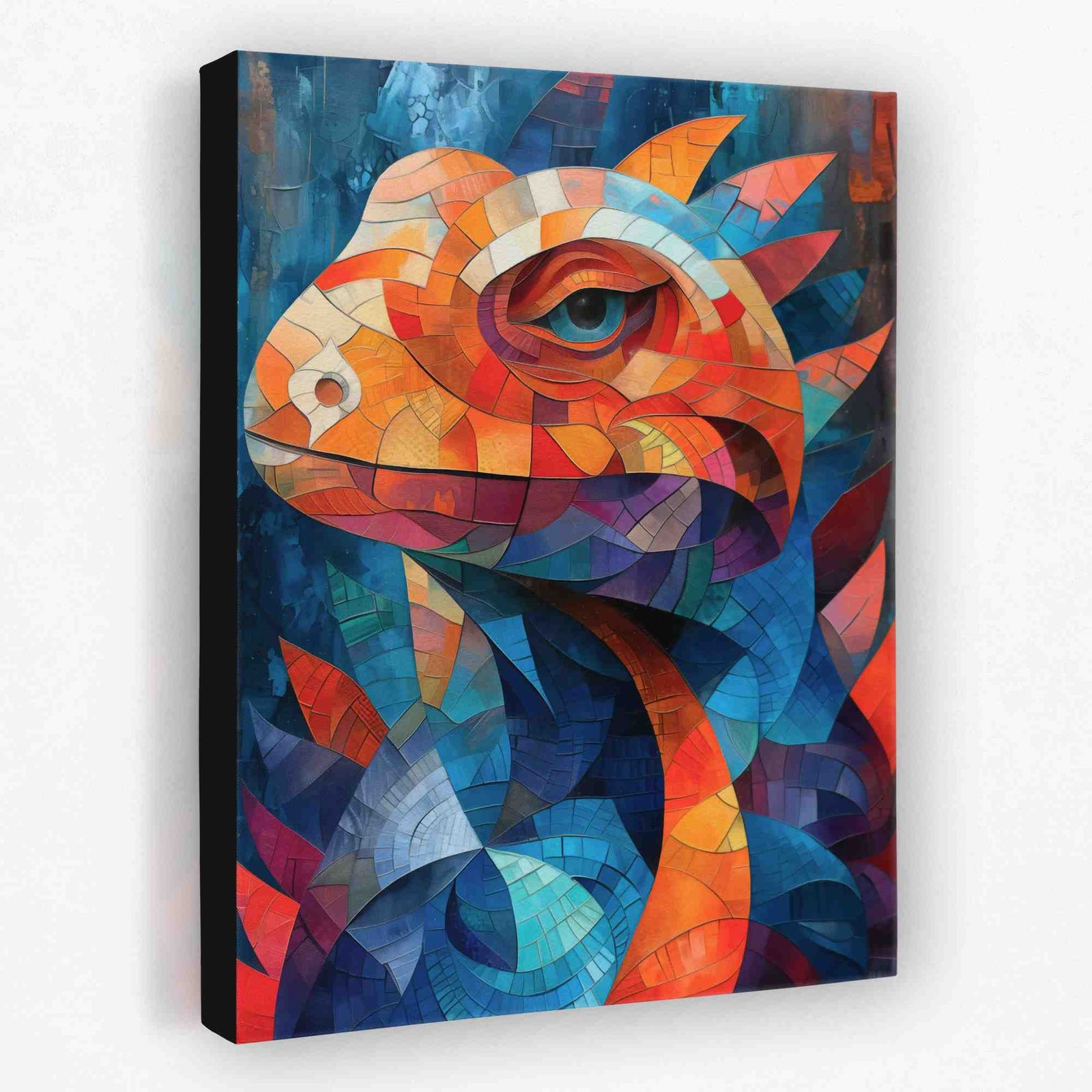 Geometric Lizard - Animals Canvas Wall Art
