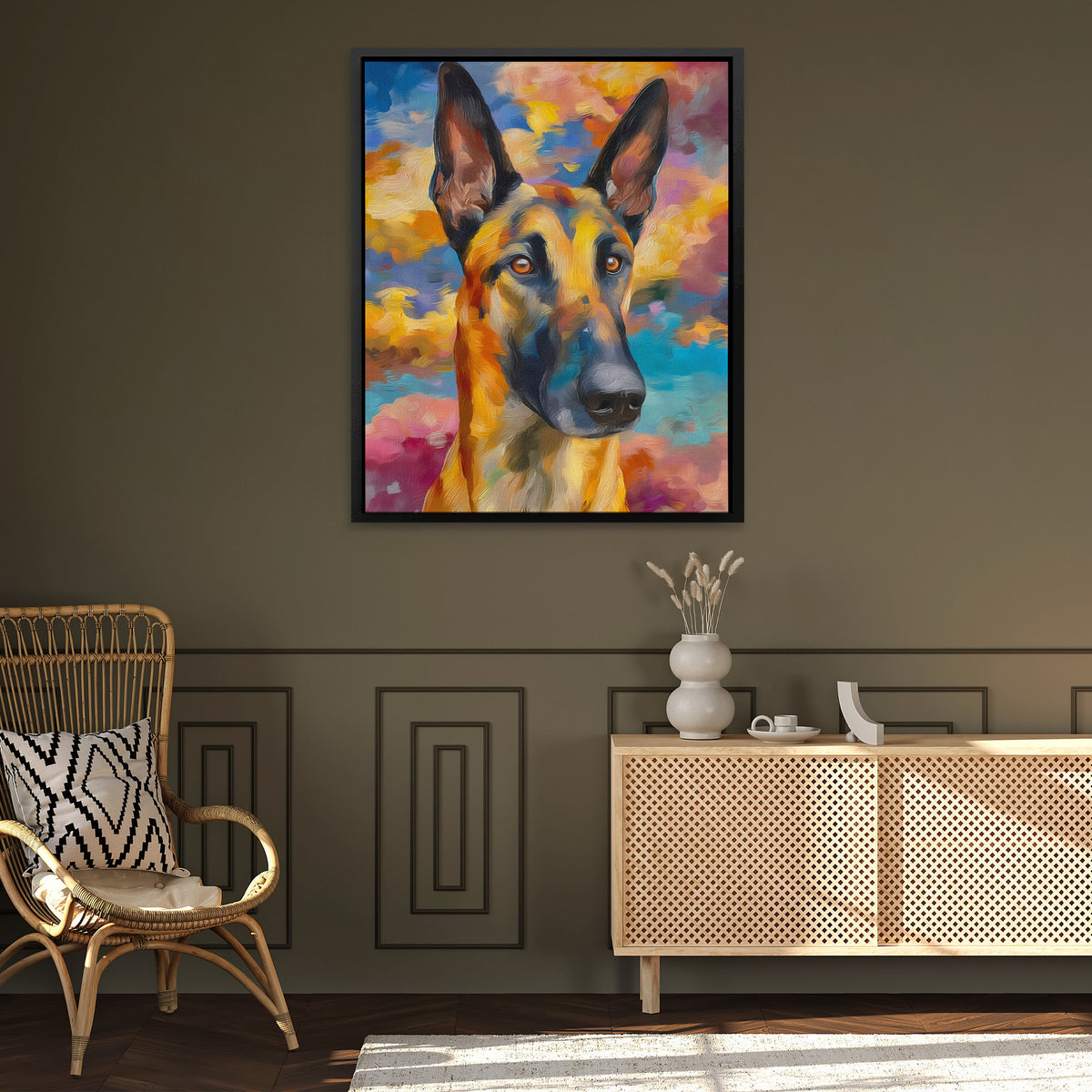 German Shepherd Dawn - Luxury Wall Art