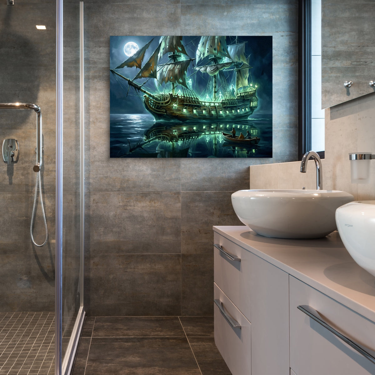 Ghost Vessel Ethereal — ghost vessel ethereal sq bathroom 1land flush print