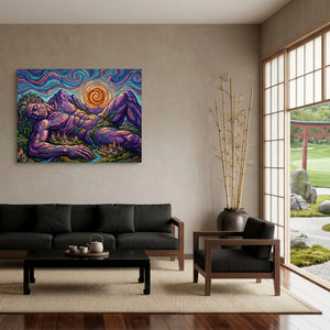Giant Starry Night — giant starry night sq japanese garden 1land flush print