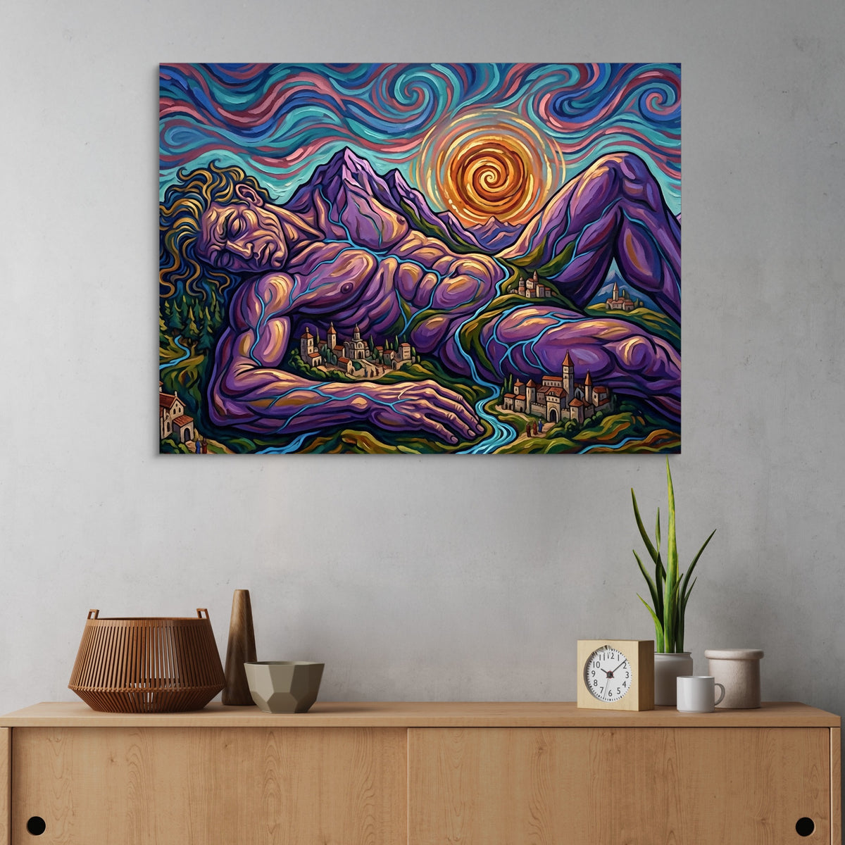 Giant Starry Night — giant starry night sq land cactus wall 1land flush print