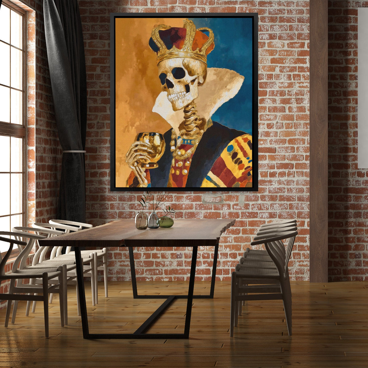 Gilded Death's Crown - Luxury Wall Art