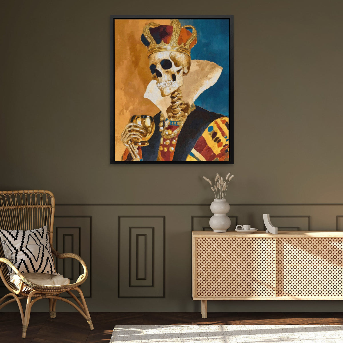 Gilded Death's Crown - Luxury Wall Art