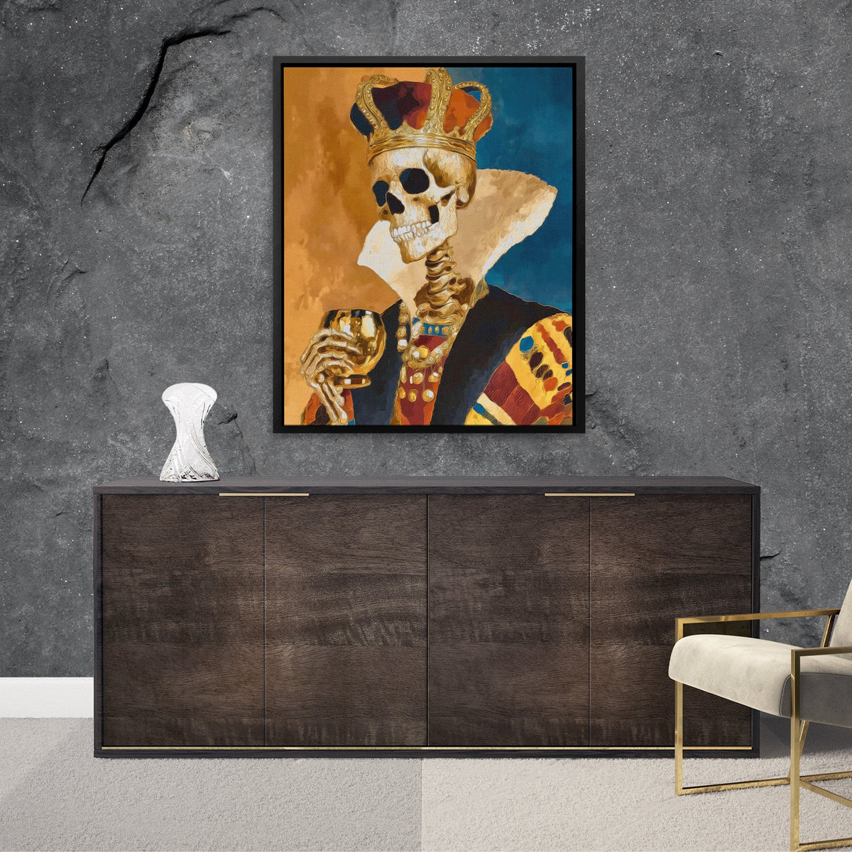 Gilded Death's Crown - Luxury Wall Art