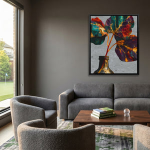 Gilded Foliage Fading canvas wall art, room view