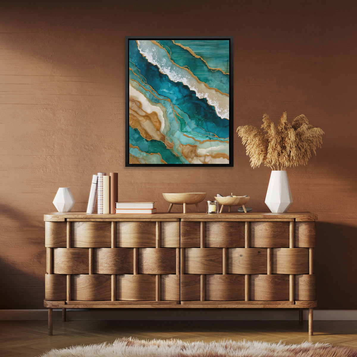 Gilded Tidal Memory - Luxury Wall Art