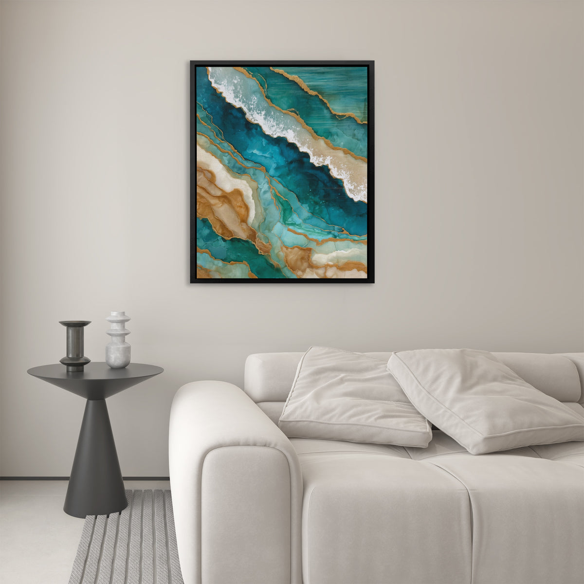 Gilded Tidal Memory - Luxury Wall Art