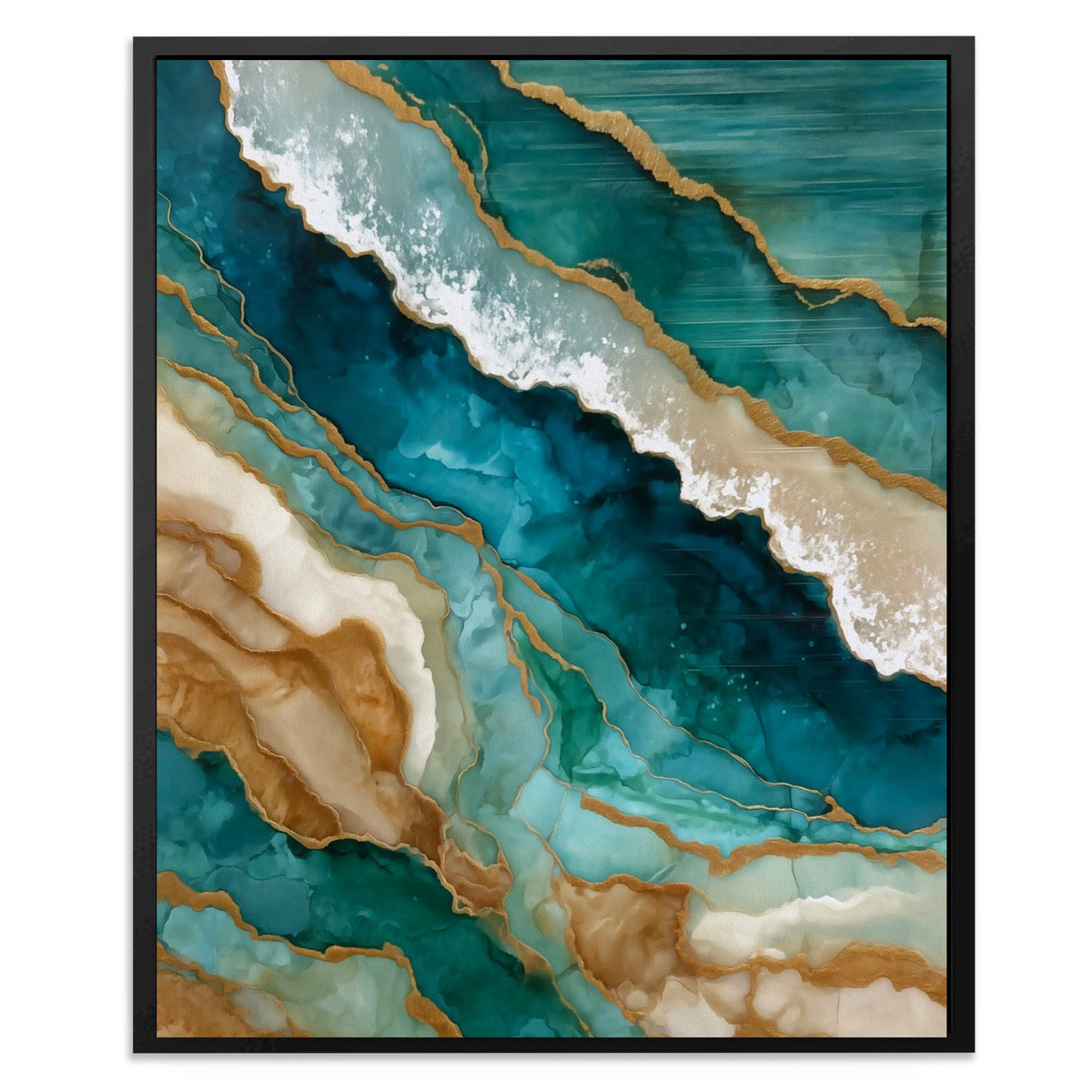 Gilded Tidal Memory - Luxury Wall Art