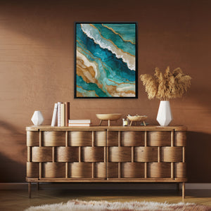 Gilded Tidal Memory - Luxury Wall Art