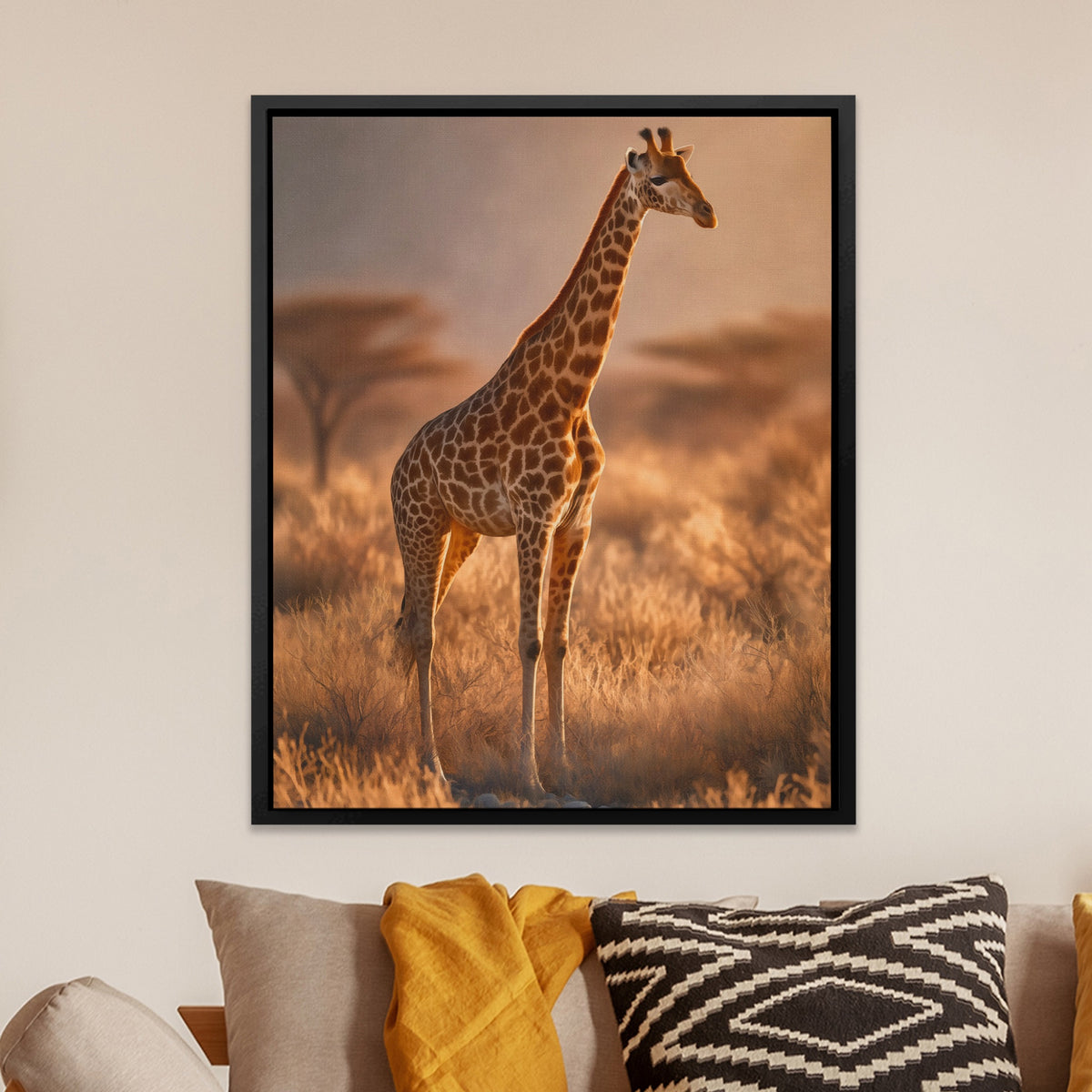 Giraffe Dawn Solitude — Giraffe Dawn Solitude Orange Room Zoom 234