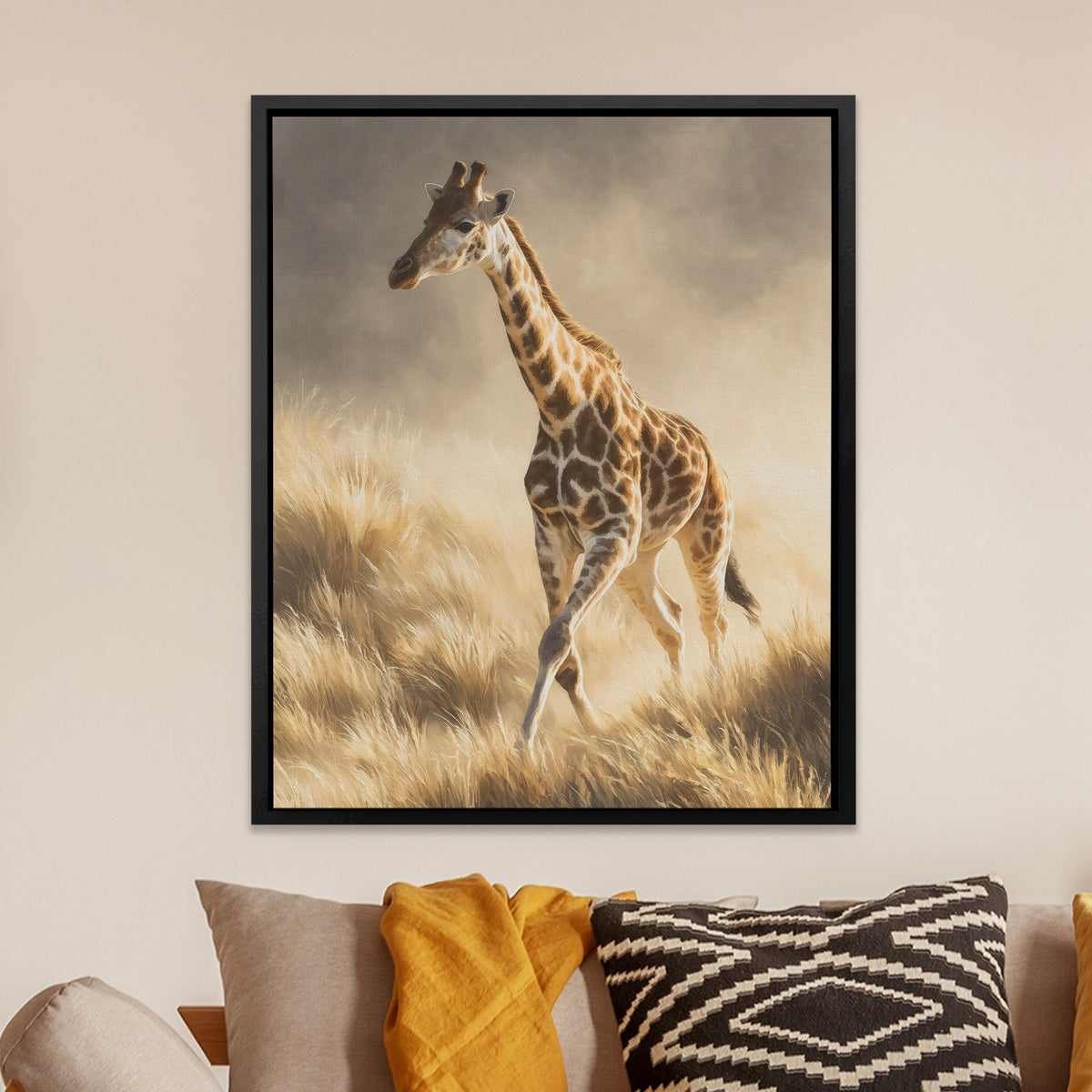 Giraffe Galloping Stride — Giraffe Galloping Stride Orange Room Zoom 235