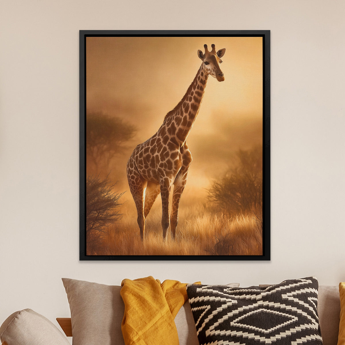 Giraffe Golden Savanna — Giraffe Golden Savanna Orange Room Zoom 236