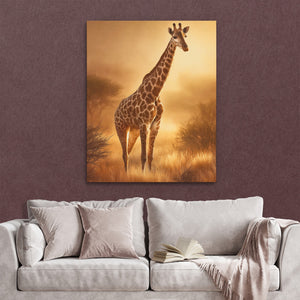 Giraffe Golden Savanna — Giraffe Golden Savanna Reading Couch Burgundy Walls copy 308