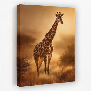 Giraffe Golden Savanna — Giraffe Golden Savanna Portrait   Side View   Mirror 284