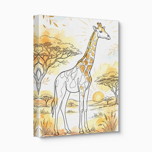 Giraffe Golden Sunrise — giraffe golden sunrise angled flush print