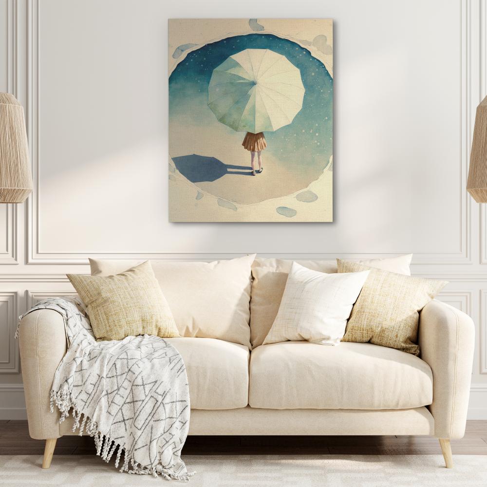 Girl with Umbrella - Luxury Wall Art