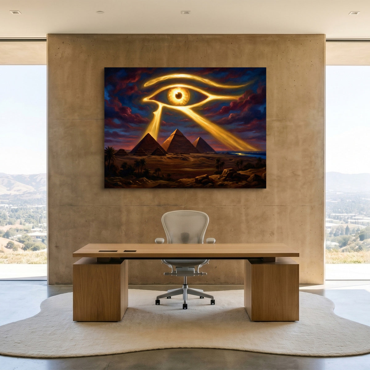 Giza Eye Ascendant — giza eye ascendant sq minimalist lux office 1land flush print