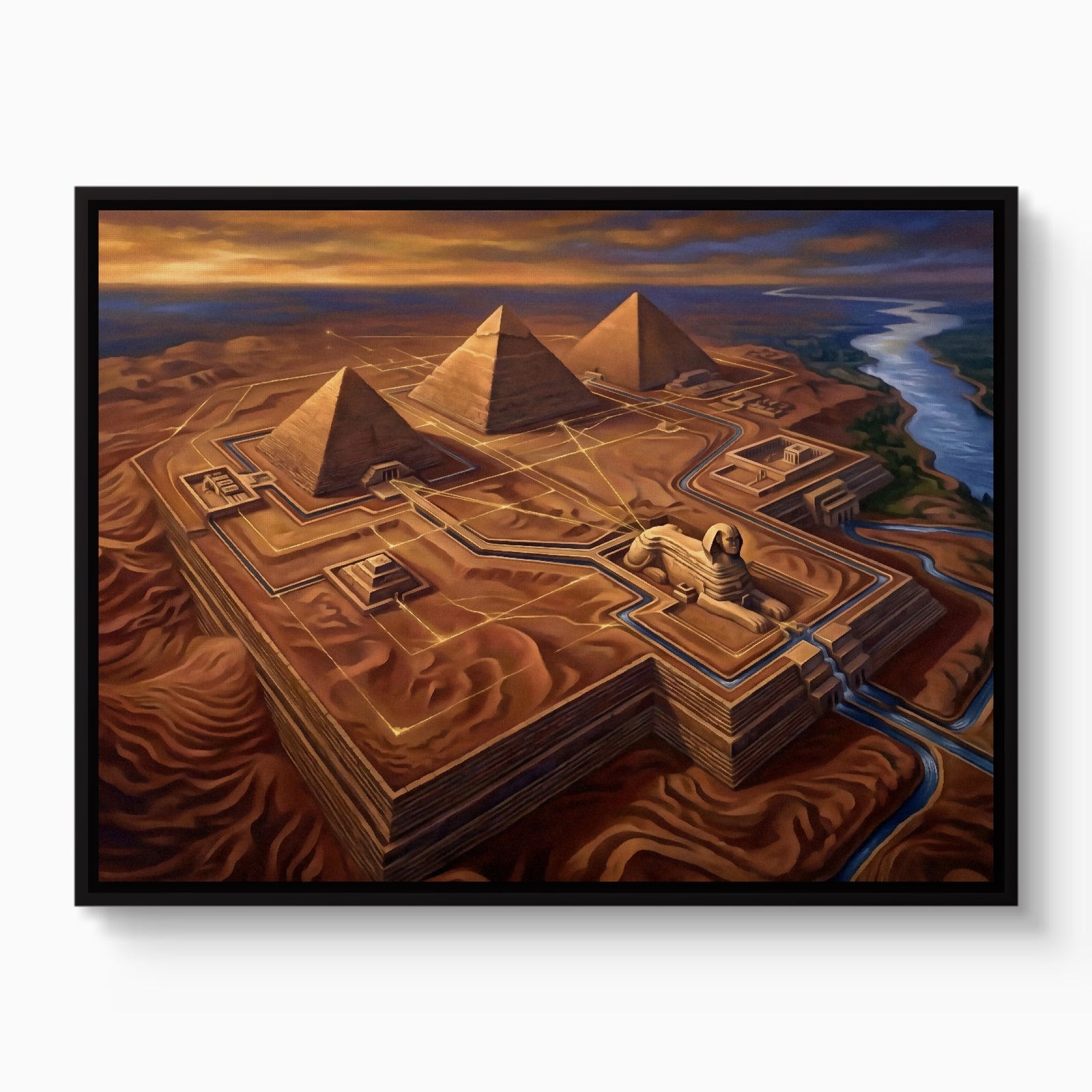 Giza Pyramids Truth — giza pyramids truth white studio framed black