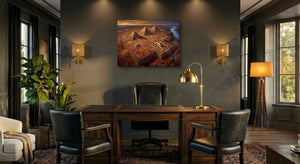 Giza Pyramids Truth — giza pyramids truth office interior with desk 1land flush print