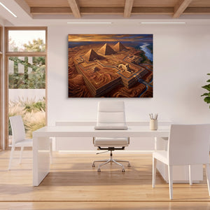 Giza Pyramids Truth — giza pyramids truth sq beach house office 1land flush print
