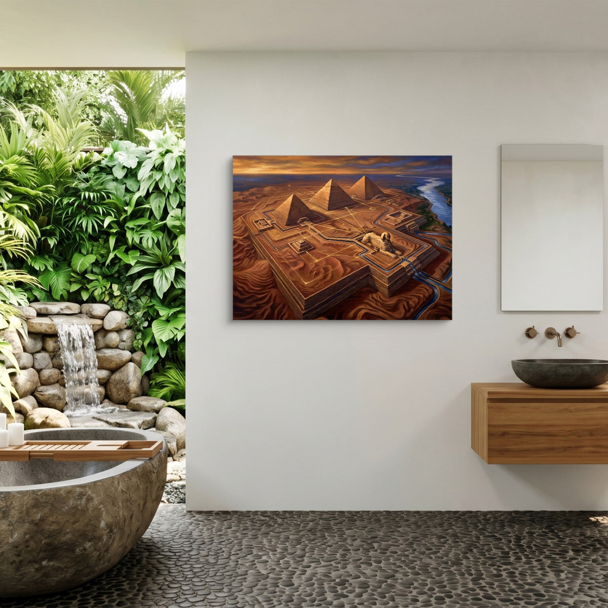 Giza Pyramids Truth — giza pyramids truth sq outdoor bathroom 1land flush print