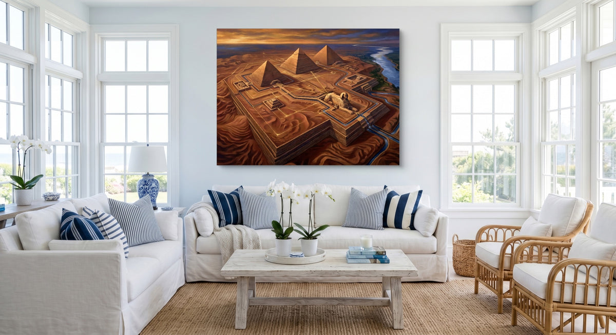 Giza Pyramids Truth — giza pyramids truth white living room 1land flush print